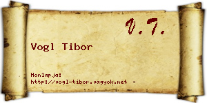 Vogl Tibor névjegykártya